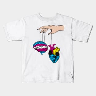 Transgender Brain with Demipansexual heart Kids T-Shirt